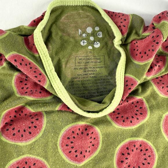 Kickee Kids Toddler Watermelon Short Sleeve Bamboo Knit 2-Piece PJ-2T - Picture 3 of 4